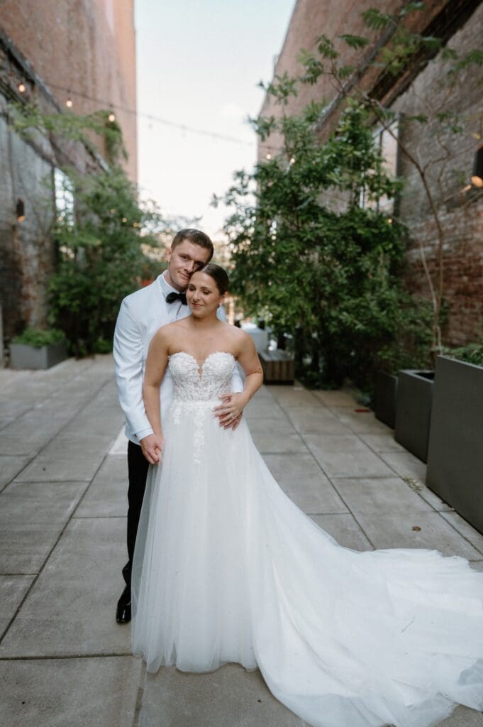 Elegant editorial wedding portrait in Florida
